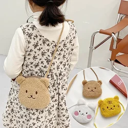 Plush Crossbody Bag for Kids Cartoon Rabbit Bear Shoulder Bags Leisure Children Shoulder Messenger Bag Boys Girls Zipper Pack
