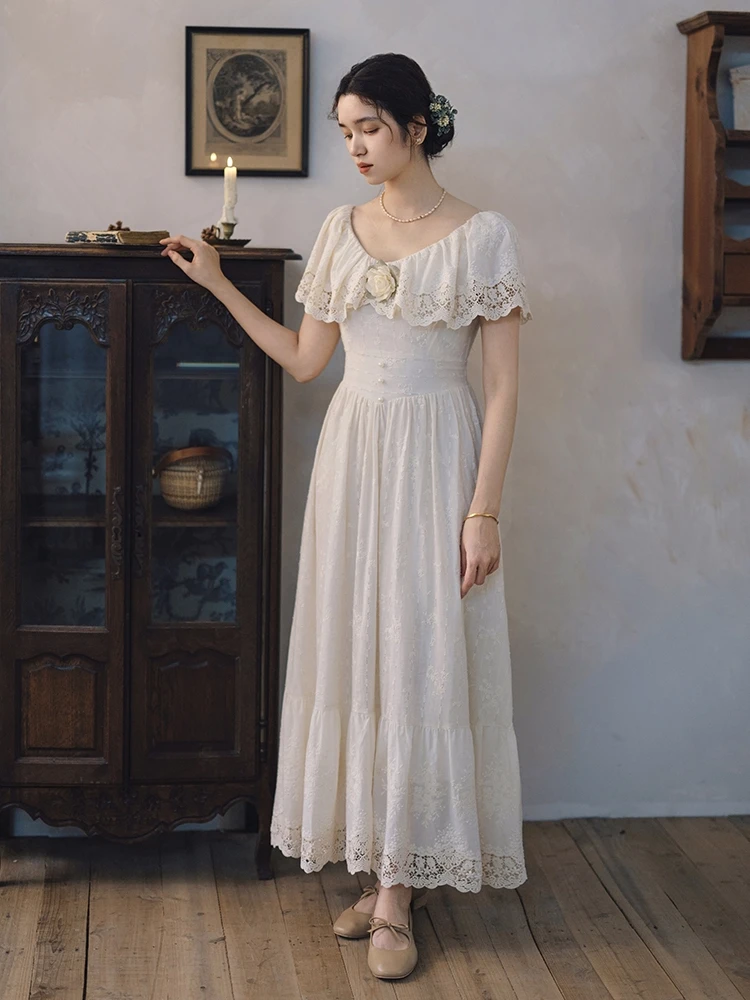 AIGYPTOS Summer Maxi Dress For Women Vintage Victoria Elegant Slim