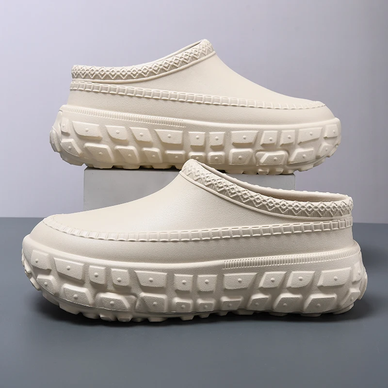 New Men's Waterproof Non-slip Chef Shoes Lightweight Non-slip Wear-resistant Braid Toe Sandals Nurse Shoes