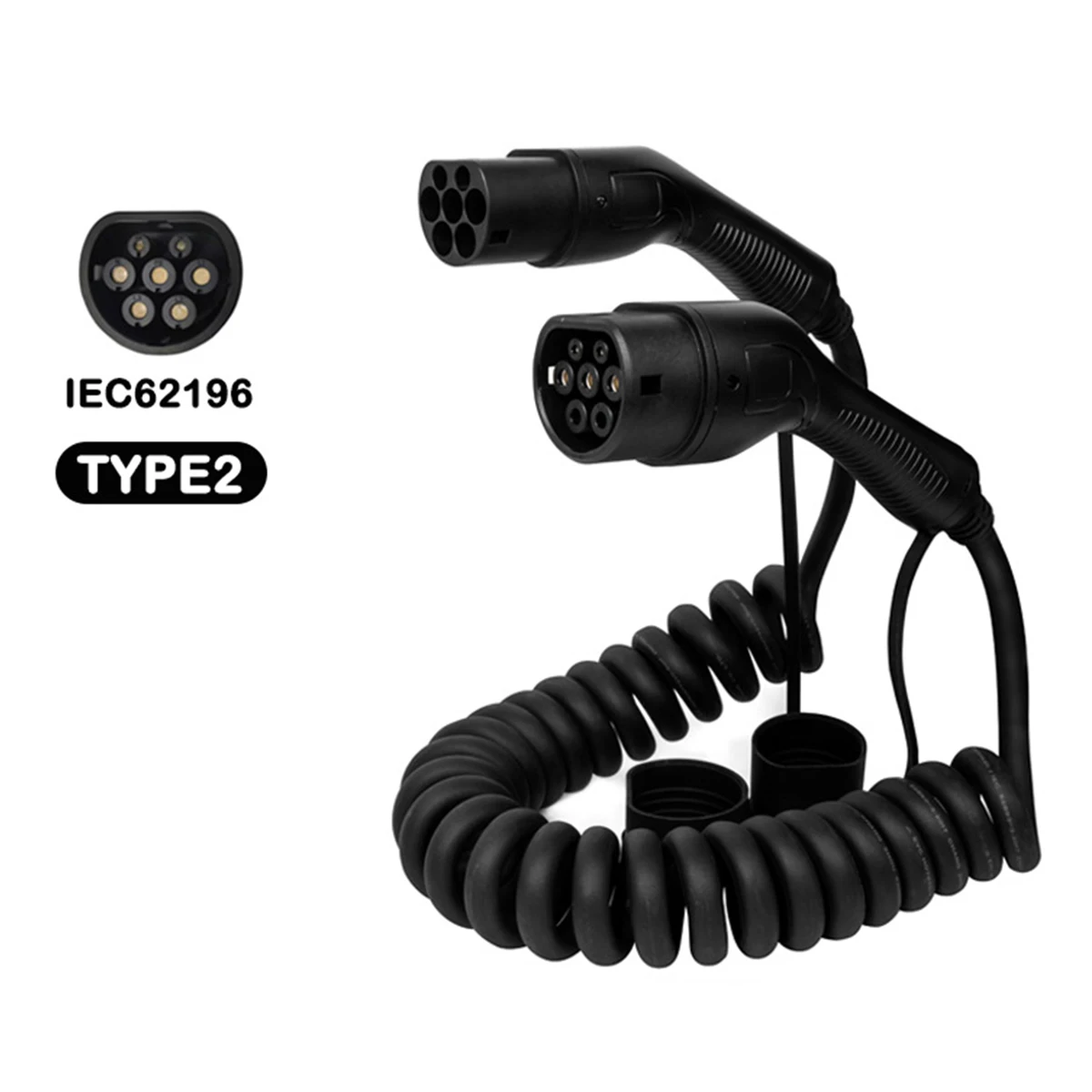 

Type 2 to Type 2 16A 32A Portable EV Charger Cable Spring Cord Electric Car Charging Station Connector