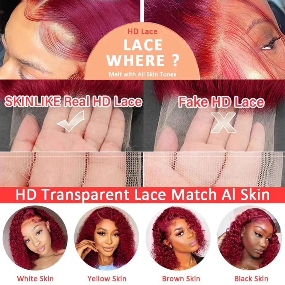 99j Burgundy Lace Front Human Hair Wig 13x4 Pre Plucked Transparent Lace Colored Body Wave 13x6 Hd Lace Frontal Wigs For Women 5