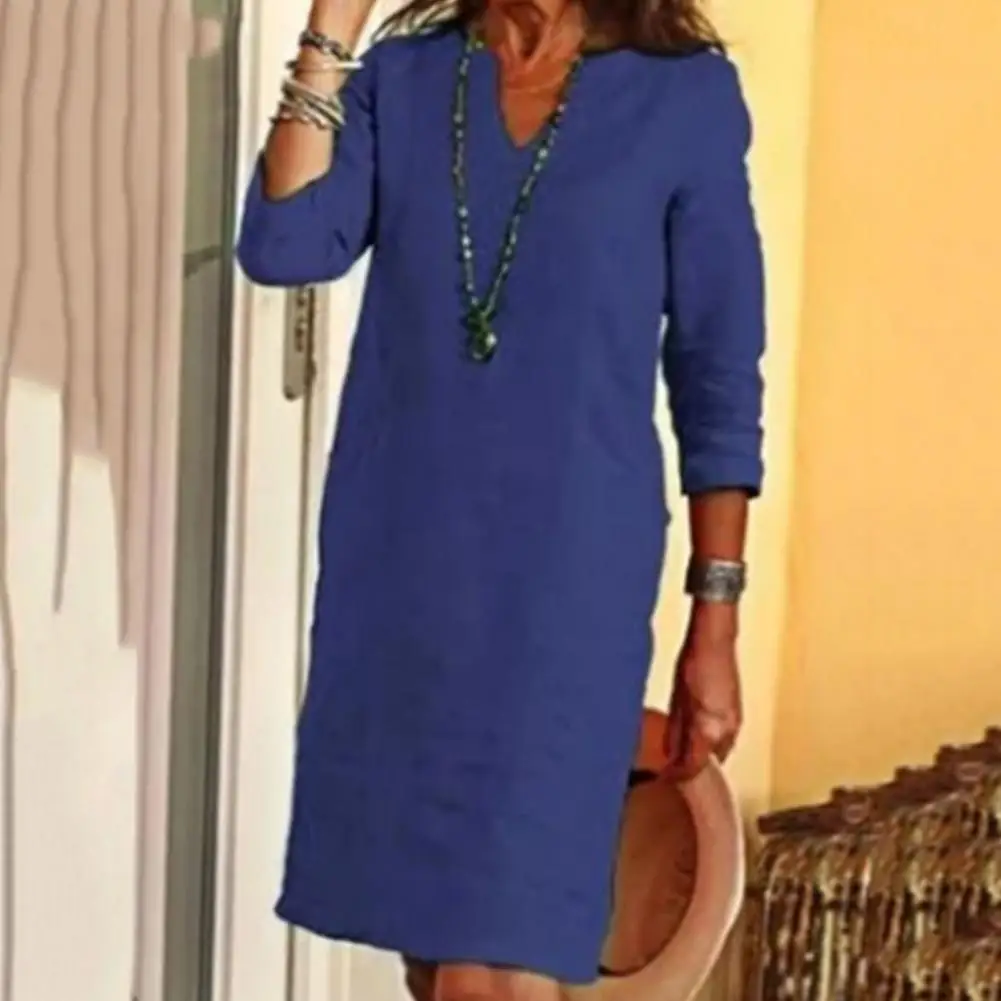 

Fashion Casual Dress Distressed Soft Knee-Length Dress Women Casual Loose Vacation Dress