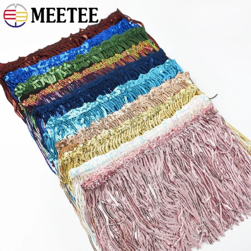 

1/3/5/10Yards 17cm Tassel Fringe Trim Lace Sequins Trimming Decoration Ribbon for Latin Dress Clothes Sewing Crafts Accessories