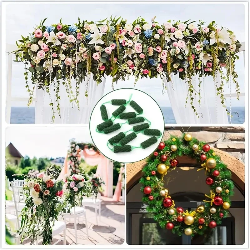 Floral Wet Foam Garland Green Flower Sponge Blocks Water Absorption Flower Holder Arrangement for Wedding Arbor Arch Door