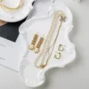 Irregular Pure White Gypsum  Tray Retro French Style Decoration Trays Home Bedroom Exquisite Desktop Jewelry Storage Ornament 2