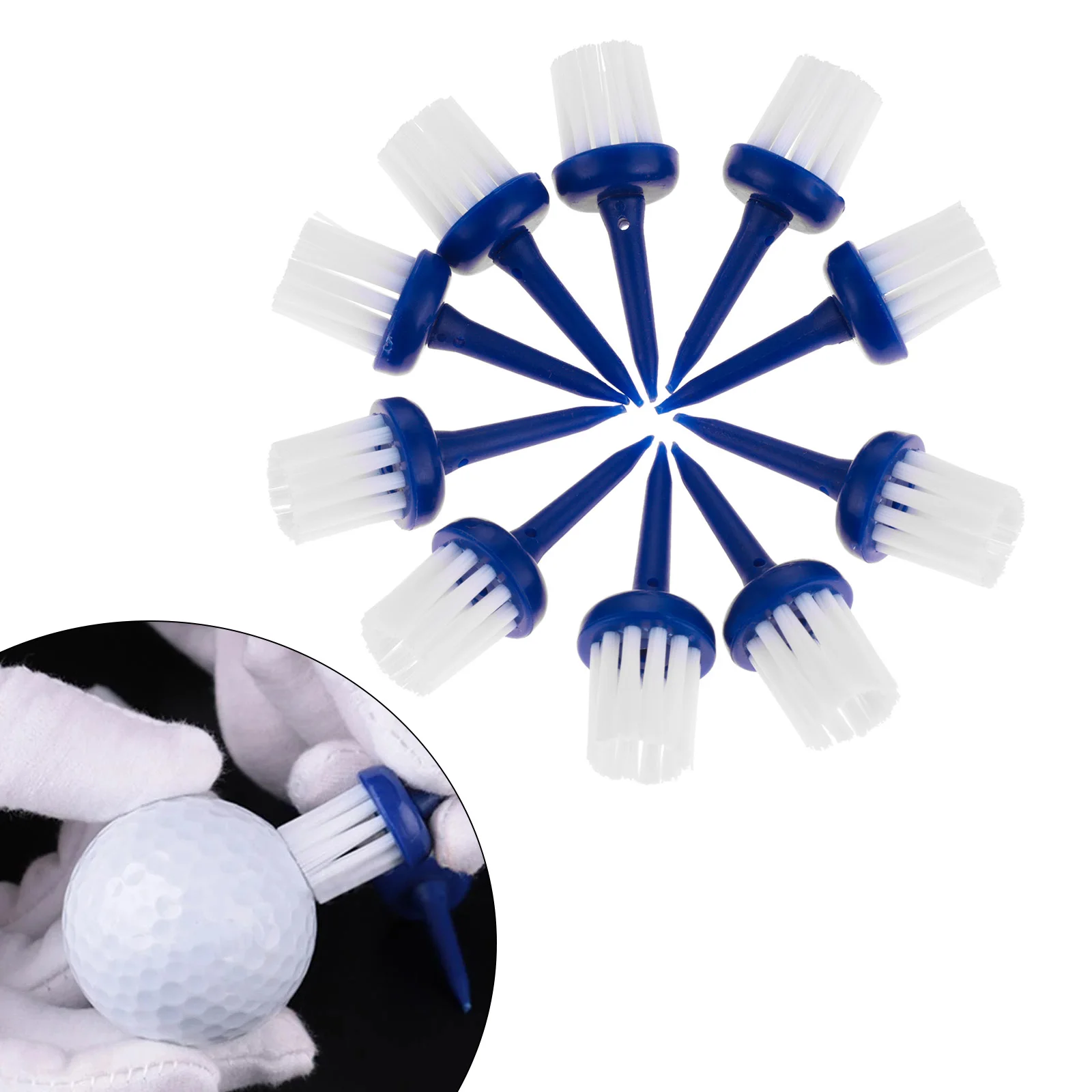 

10pcs Golf Tees Plastic Brush Durable 52mm Height Indoor Outdoor Golf Practice Equipments Golf Training Aids Golf Accessories