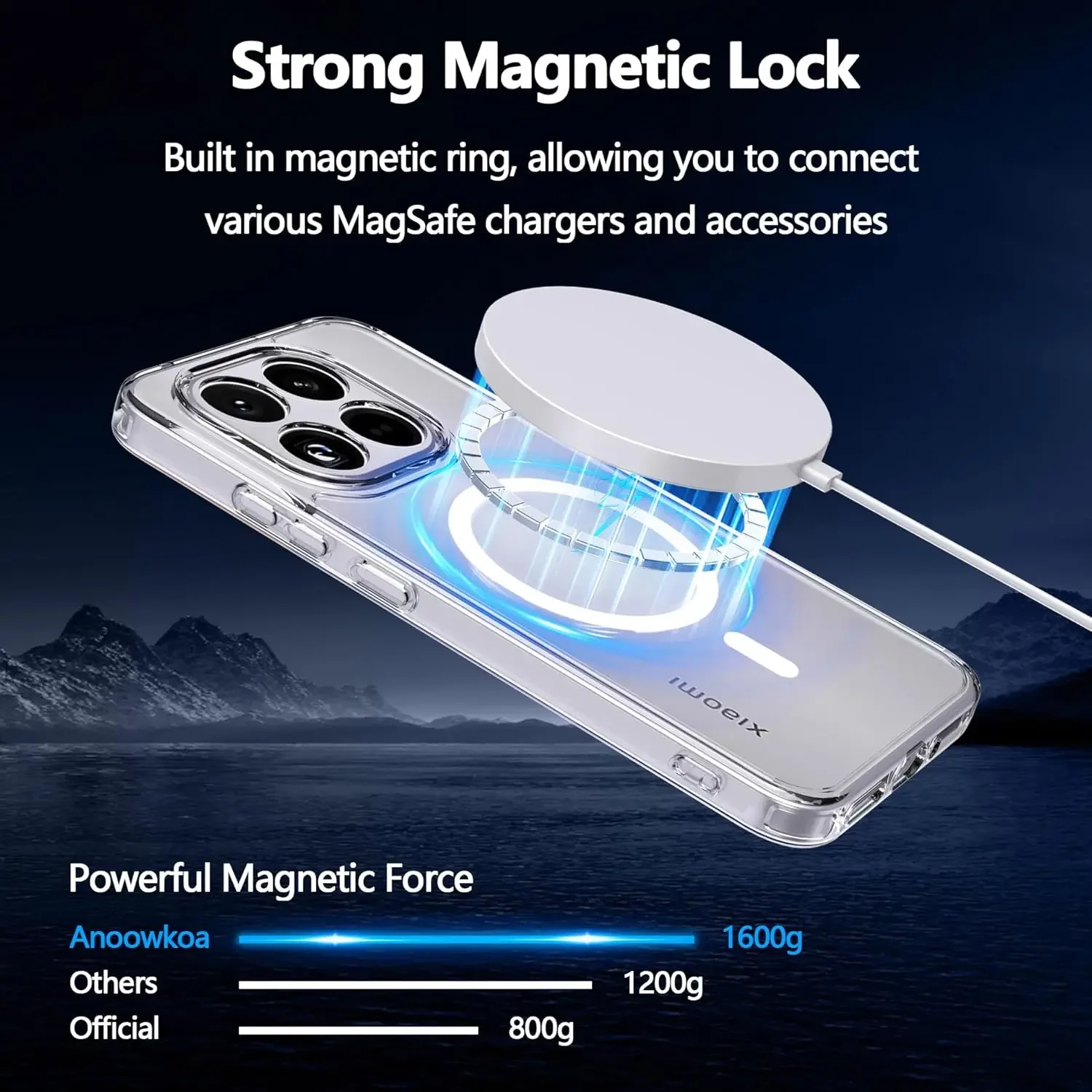Luxury Transparent Magnetic Shockproof Wireless Charging Case
