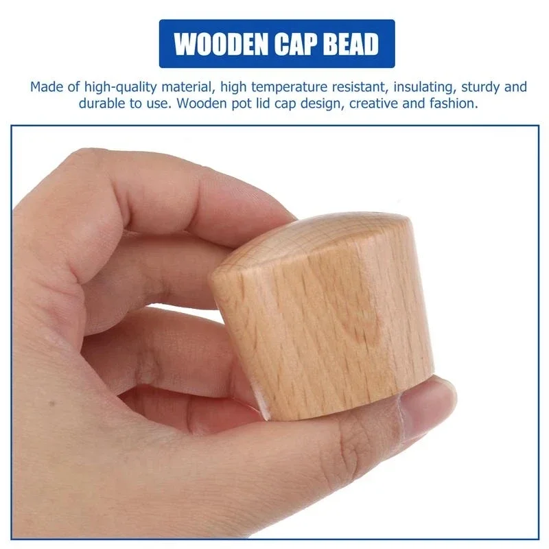2Pieces Pot Lid Wood Knob Pan Lid Pot Handle Holding Handle Universal Kitchen Cookware Replacement Knob Cookware-pot pot lid knob