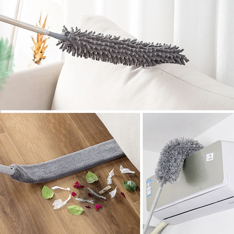 4PCS Long Handle Microfiber Duster Brush For Sofa Bed Furniture