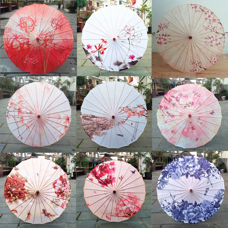82CM Chinese Style Oil-Paper Umbrella Hanfu Female Rainproof Dance Home Decor Classical paper umbrella
