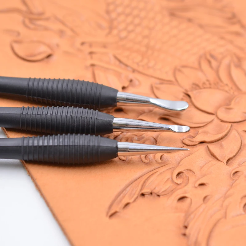 DIY Leatherworking Tools 양면 손으로 만든 소 가죽 압력 와이퍼 가죽 제품 용 수동 스크 라이빙 공예 도구