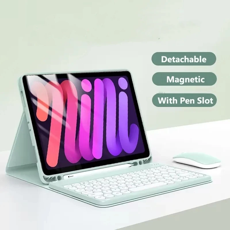 Compact Magnetic Keyboard Case with Mouse