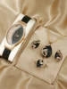 New 5pcs Set Watches Women Leather Band Ladies Watch Simple Casual Womens Analog WristWatch Bracelet Gift Montre Femme 4