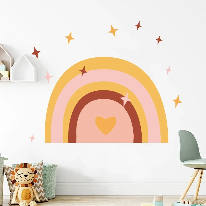 

Радужный рай стена дневные Мультяшные обои и стики наклейки для детской комнаты прикроватное украшение для детской комнаты