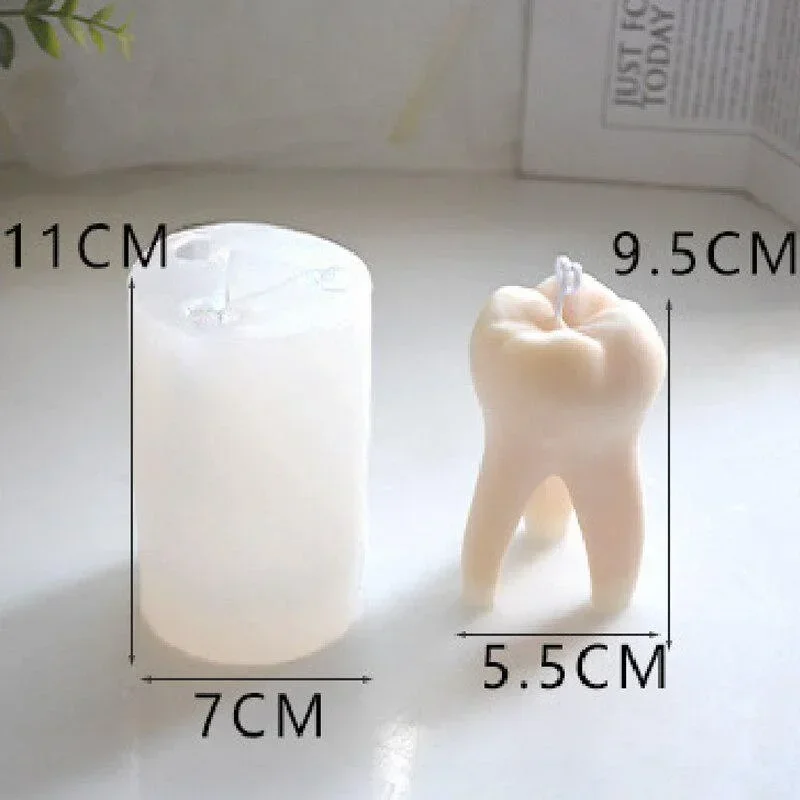 Teeth Shape Mold Creative Teeth Silicone Candle Mold Simulation Teeth Aromatherapy Gypsum Soap Baking Mould Art Party Ornament