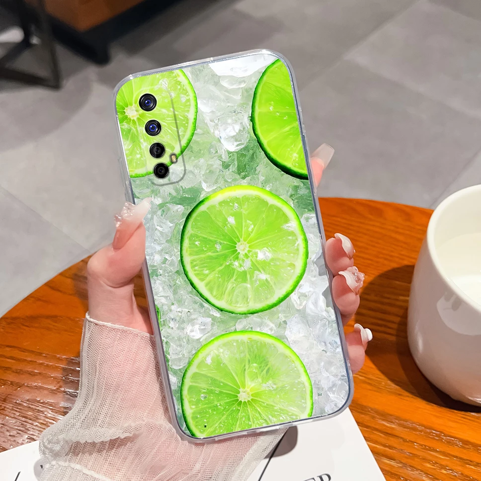 Gradient Flowers Pattern Soft Clear TPU Silicone Phone Case