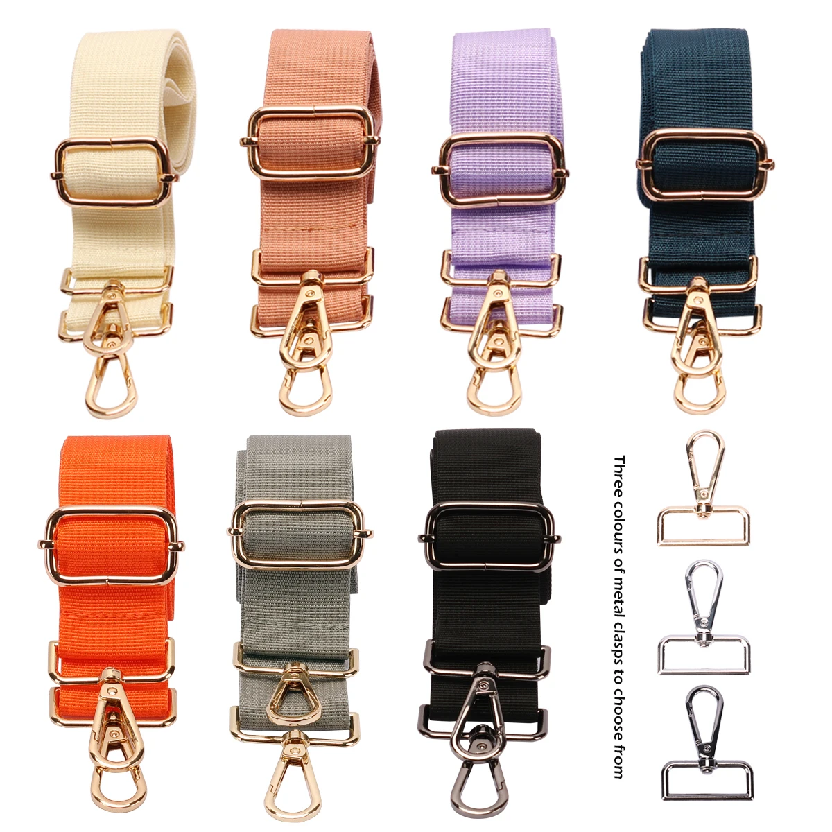 Adjustable Nylon Bag Straps for Women's Crossbody Messenger Shoulder Bags Colored Accessories for Handbags Accessories Belts