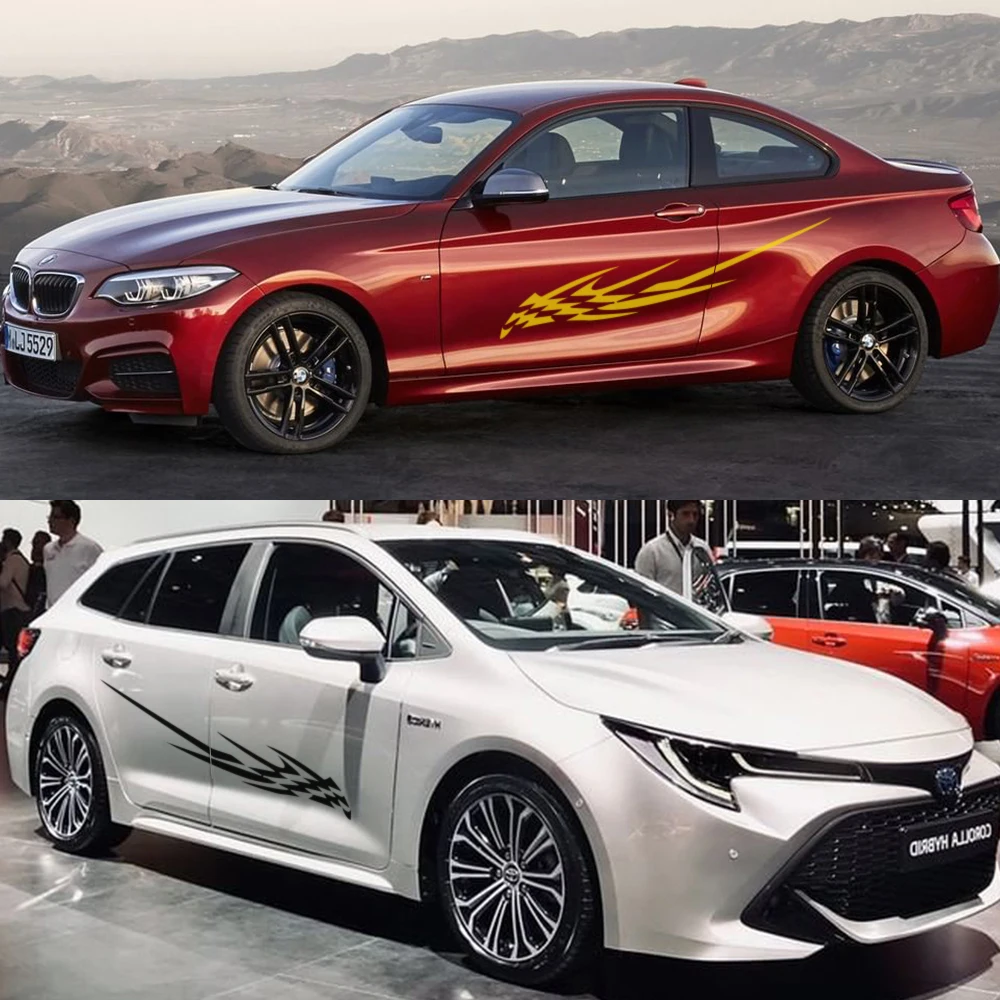 

2pcs 180x28cm Sport Style Racing Tuning Car Stickers Auto Side Body DIY Vinyl Decals Styling Auto Graphics Decals Accessory New