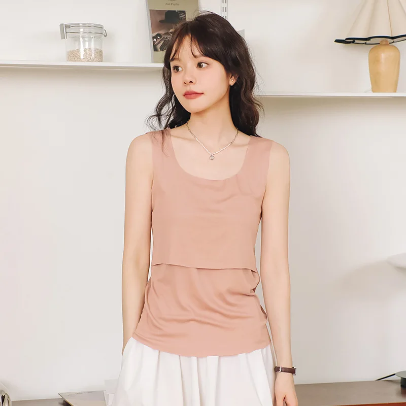 

Maternity Nursing Vest Breastfeeding Tank Top Pregnancy T-shirt Wirefree Lactation Sling Camisole Feeding Underwear