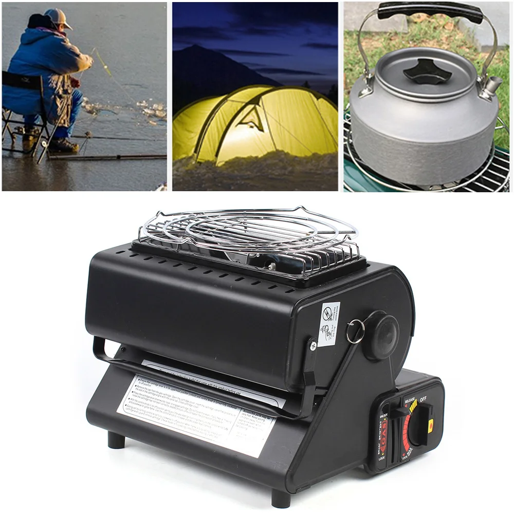Portable Butane Gas Heater with Piezoelectric Ignition Camping