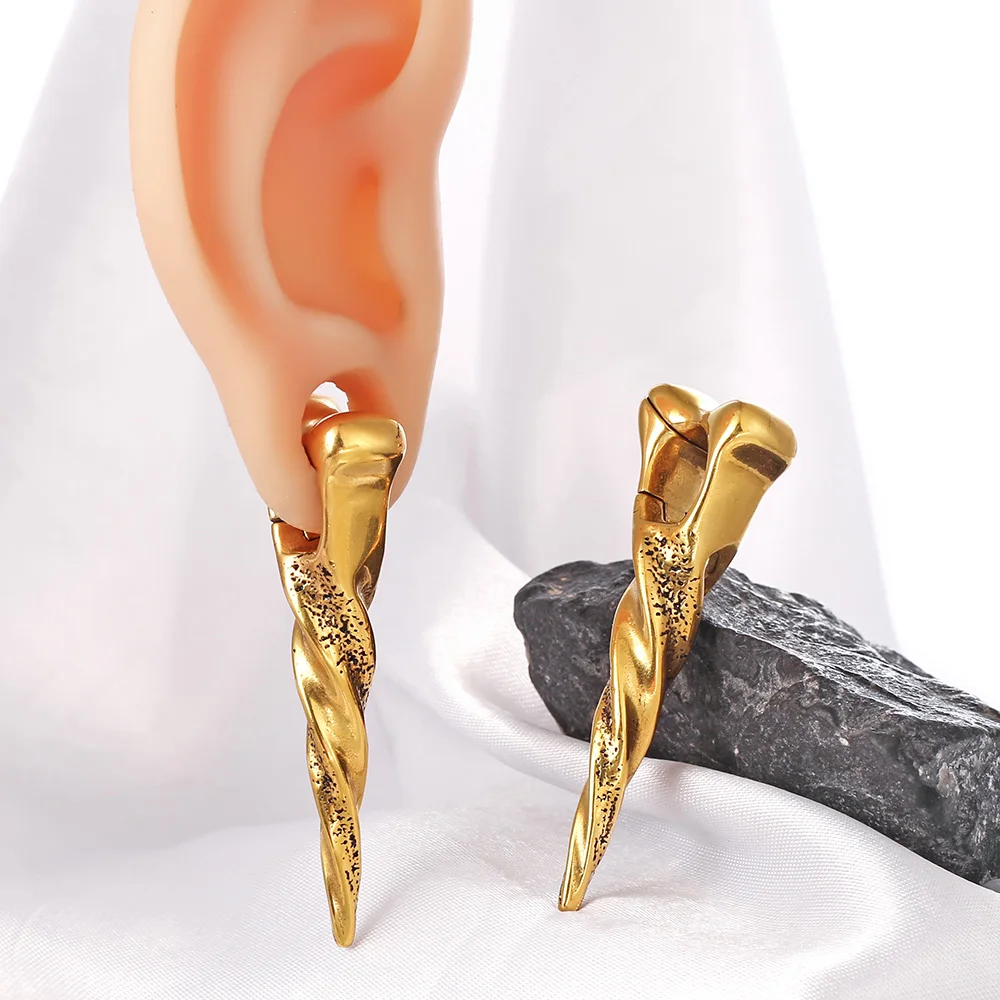 Giga 1/2 Stück 12mm (1/2") Scharfe Kegelform Edelstahl Ohrgewichte Hänger Ohrhänger für gestreckte Piercings Körperschmuck – Detail 13