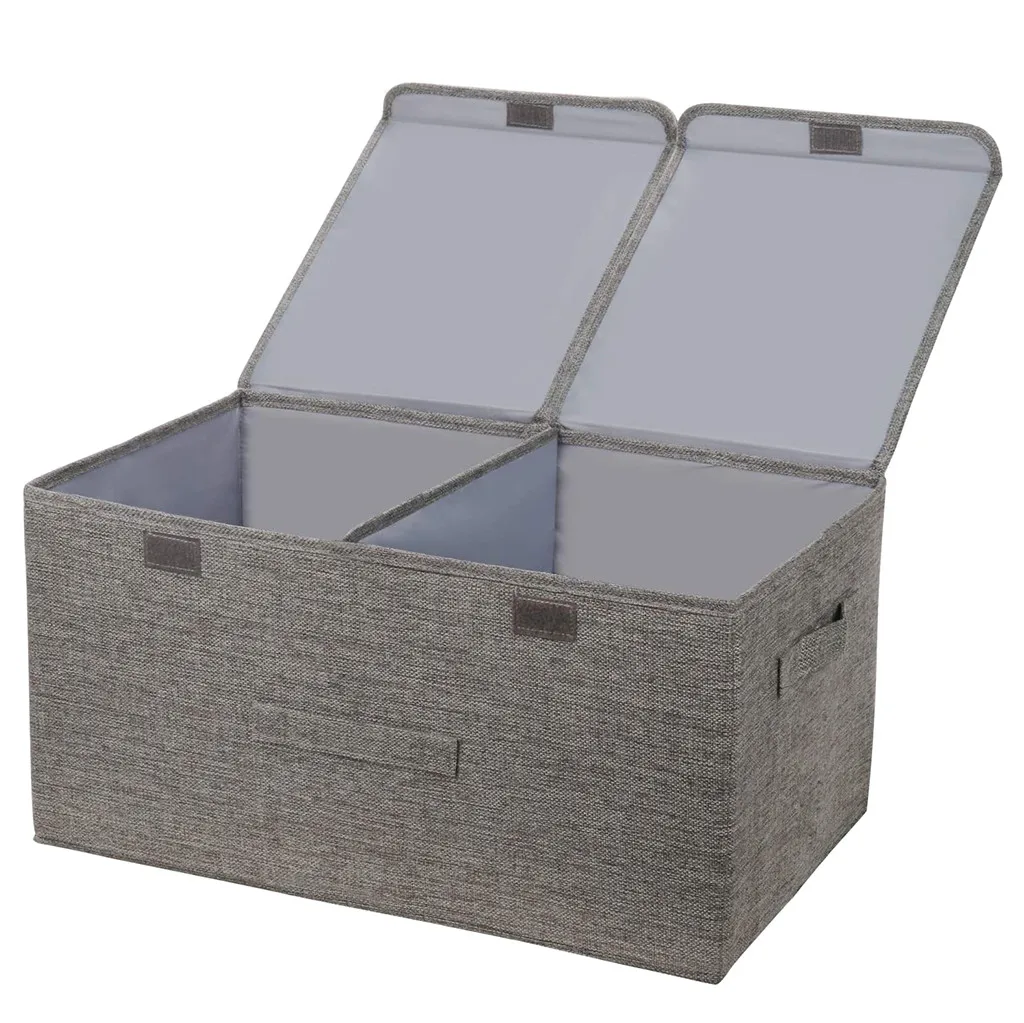 Storage Box Collapsible Linen Fabric Clothing Basket Bins Toy Box Organizer Storage Box Organizer Storage Organizer 4