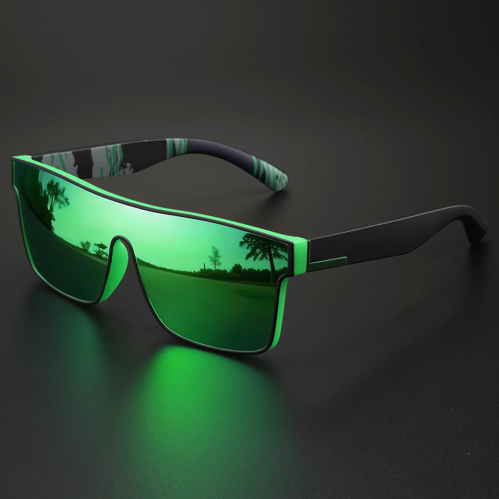 Klassische, farbenfrohe Sport-Sonnenbrille – einteiliges Glas, UV400, Unisex, für Outdoor, Reisen und Alltag – Detail 10