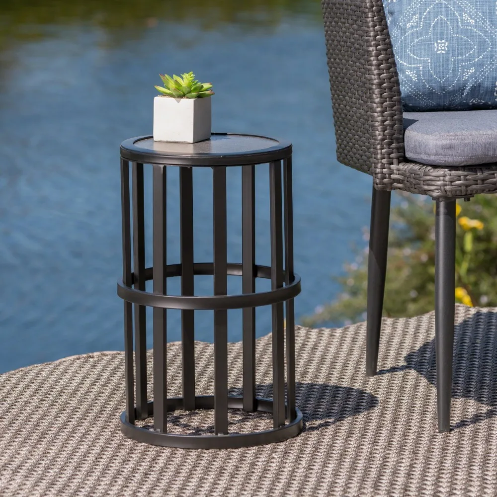 

Outdoor Table Grey/Black Curtis Outdoor 11-Inch Ceramic Tile Side Table Camping Equipment Picnic Supplies Chair Pliante Tourist