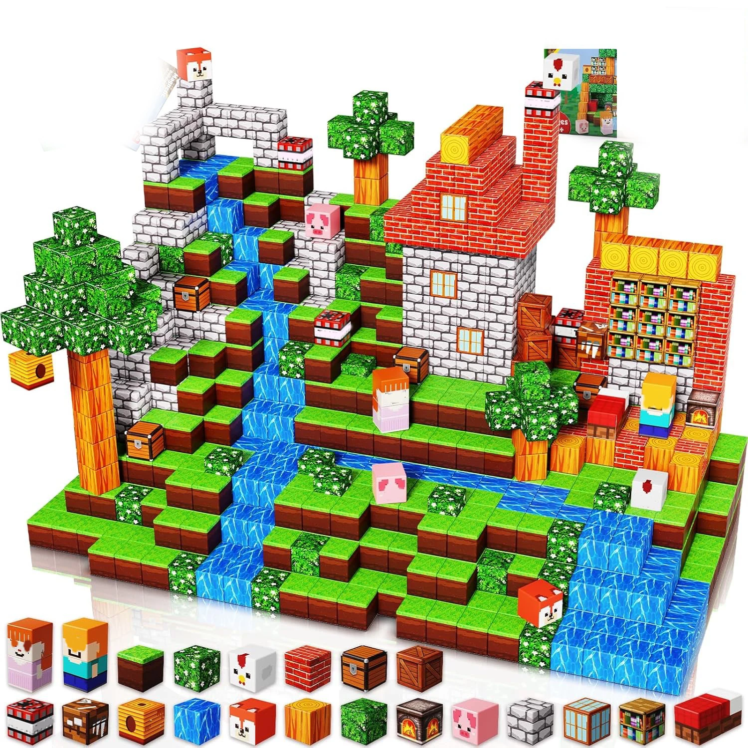 ชุดตัวต่อแม่เหล็กแบบมอนเตสซอรี่ ชุดก่อสร้างลูกบาศก์แม่เหล็ก ของเล่นชุดตัวต่อแม่เหล็ก ของขวัญวันเกิด 1