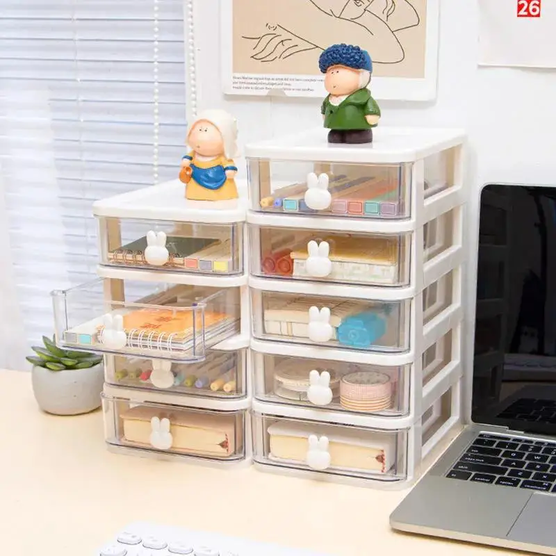 

Desktop Stationery Transparent Storage Box Drawer Rack Multi-layer Organizer Desk Jewelry Cosmetic Storage Boxes Home Organizers