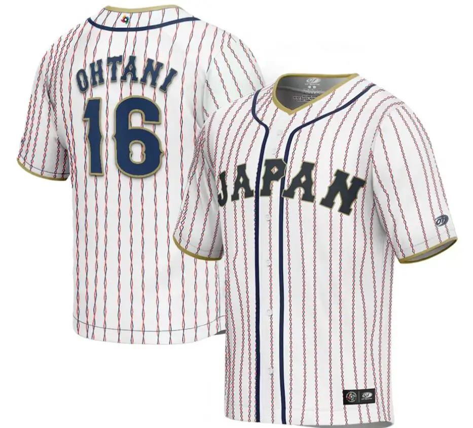 16 Shohei Ohtani Team Japan World Baseball Classic Black White Man Woman Youth Kids Baseball Jersey