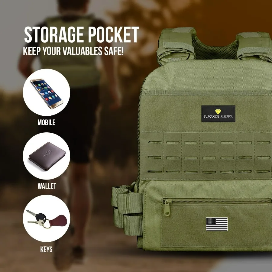 Adjustable Weighted Vest – Tactical Weight Vest for Men & Women, Perfect for Running, Rucking, Murph Workouts, & Strength Traini