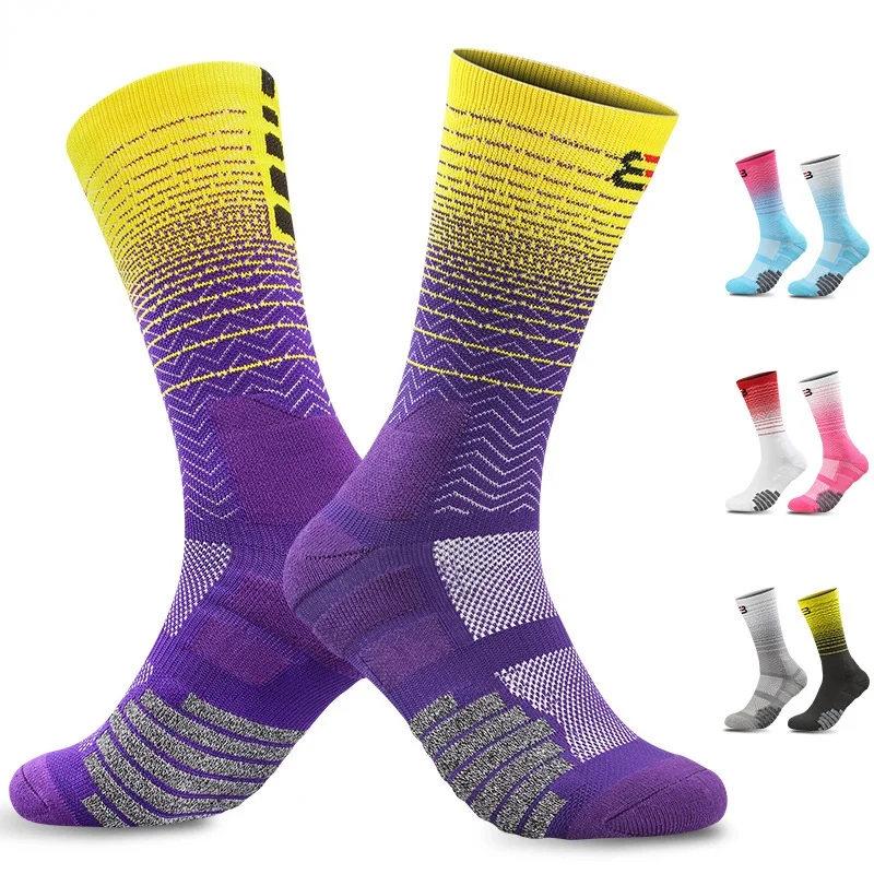 

Big Kids Sport Cycling Basketball Socks Compression Running Man Black Trend Breathable Long Hiking Damping Athletic Professional