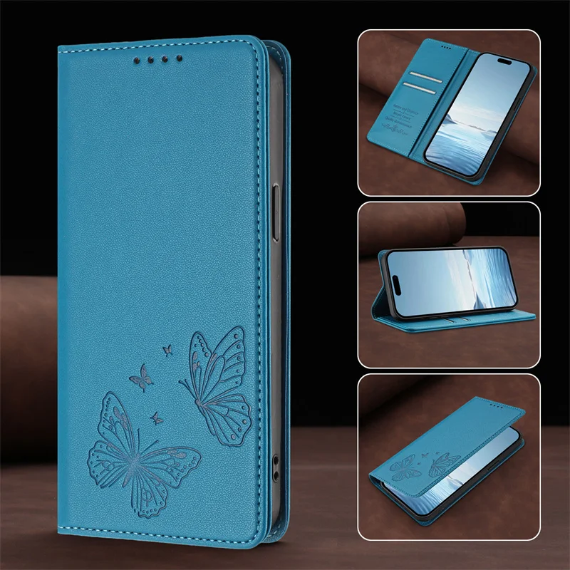 Premium Magnetic Leather Wallet Case with Stand and Flip Cover