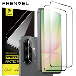 Oleophobic Anti - Glare Tempered Glass Screen Protector - 2 Screen 1 Lens (For Galaxy A56)