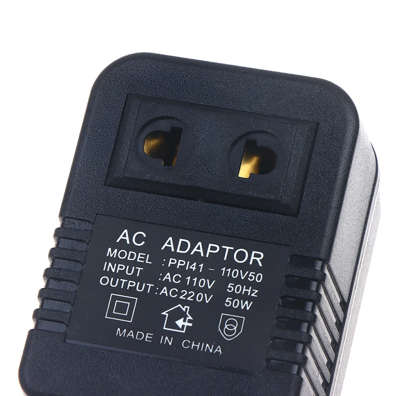 Universal Voltage Converter and Travel Adapter, 50W Power Transformer with EU/US Plug Compatibility