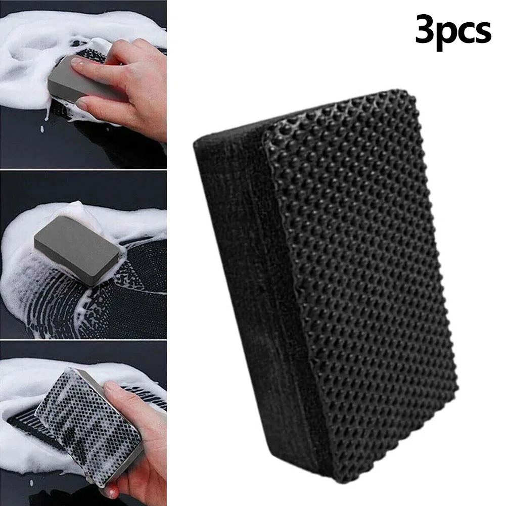 

3Pc Car Clay Bar Pad Sponge Block Cleaning Eraser Wax Polish Pad Tools Black Auto Maintenance Tools