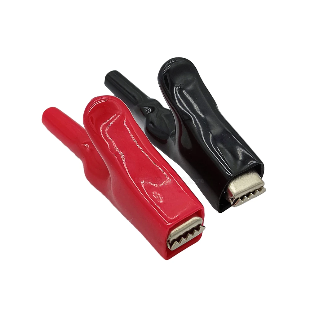 2PCS 50A Thumb Crocodile Clips Electrical Test Leads Alligator Double-Ended Jumper Wire Connector Plug
