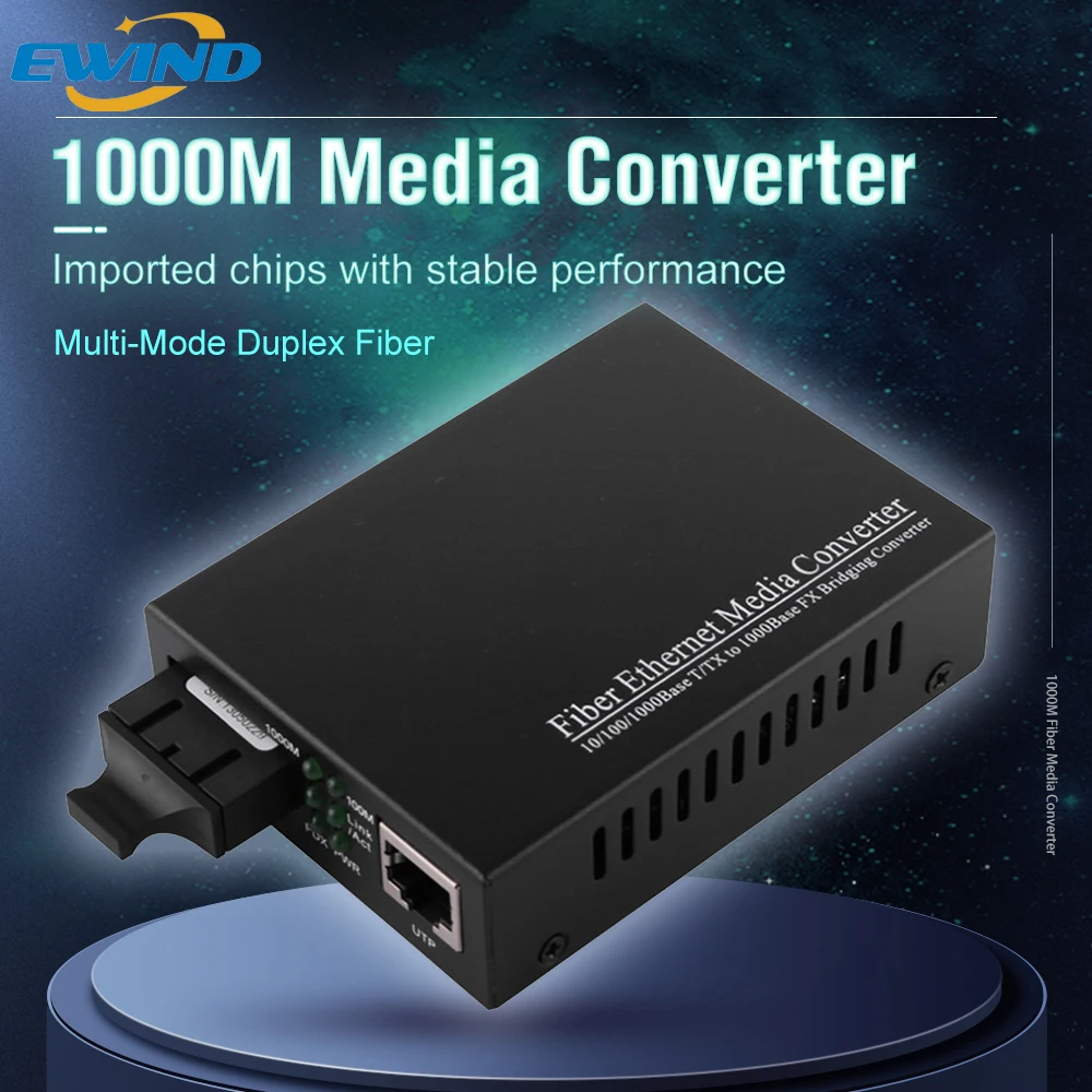 Fiber Optical Media Converter Gigabit Ethernet Fiber Media Converter fiber optic sc multimode Transceiver Dual fiber sc 100/1000M RJ45 to1000Base-LX/up to 2km