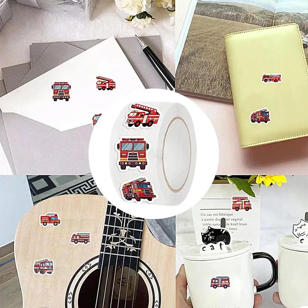 Firefighter Sticker 500X Self-Adhesive Waterproof Construction Stickers Cartoon Baby Birthday Party Decorations Goodie Bags