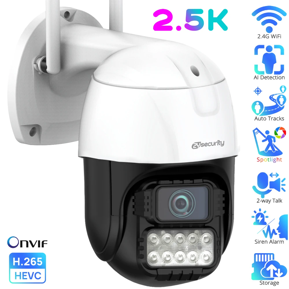 3MP WiFi Güvenlik Kamerası Açık iCSee 2 yönlü Konuşma Renkli Gece Görüş SD Kart Yuvası İnsan Algılama Otomatik Takip PTZ Wifi IP Kamera