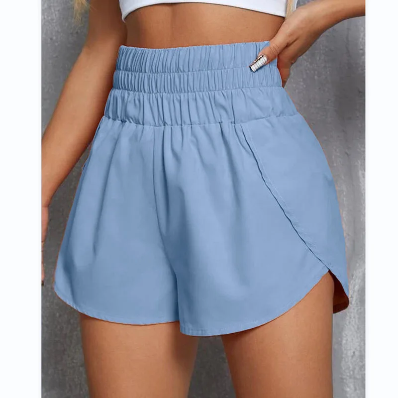Women's Clothing Loose Sports Casual Solid Color Shorts 2023 Summer Fashionable All-match Elastic High Waist Shorts for Female