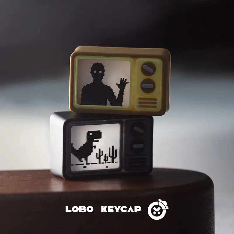 Rusty lakeCreative Retro Tv Artisan 키캡(조명 효과 포함), 체리 Mx 기계식 키보드용 레진 맞춤형 키캡, 독특한 선물