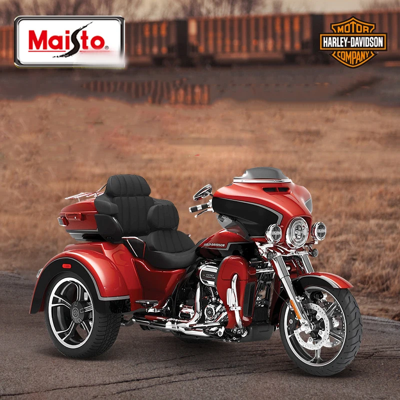 Maisto Original Factory 1:12 Three Wheeled Harley Davidson Motorcycle Model Alloy Motorcycle Toy Realistic Texture Festival Gift