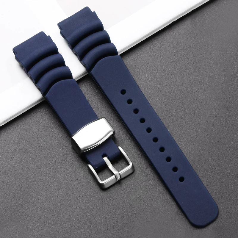 Silicone Sport Waterproof Watch Band - Unisex Replacement Strap 20mm/22mm