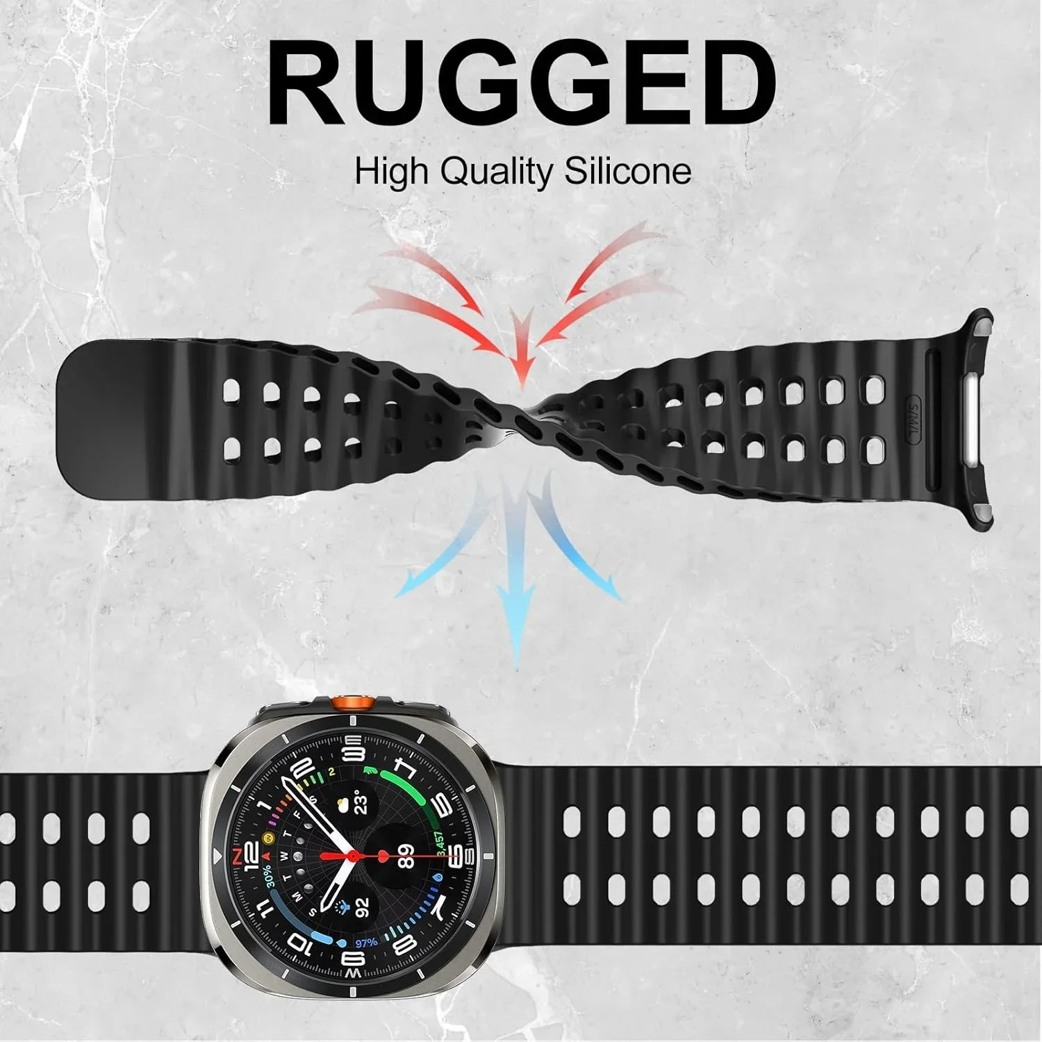 المحيط سيليكون حزام لساعة سامسونج جالاكسي الترا 8-...