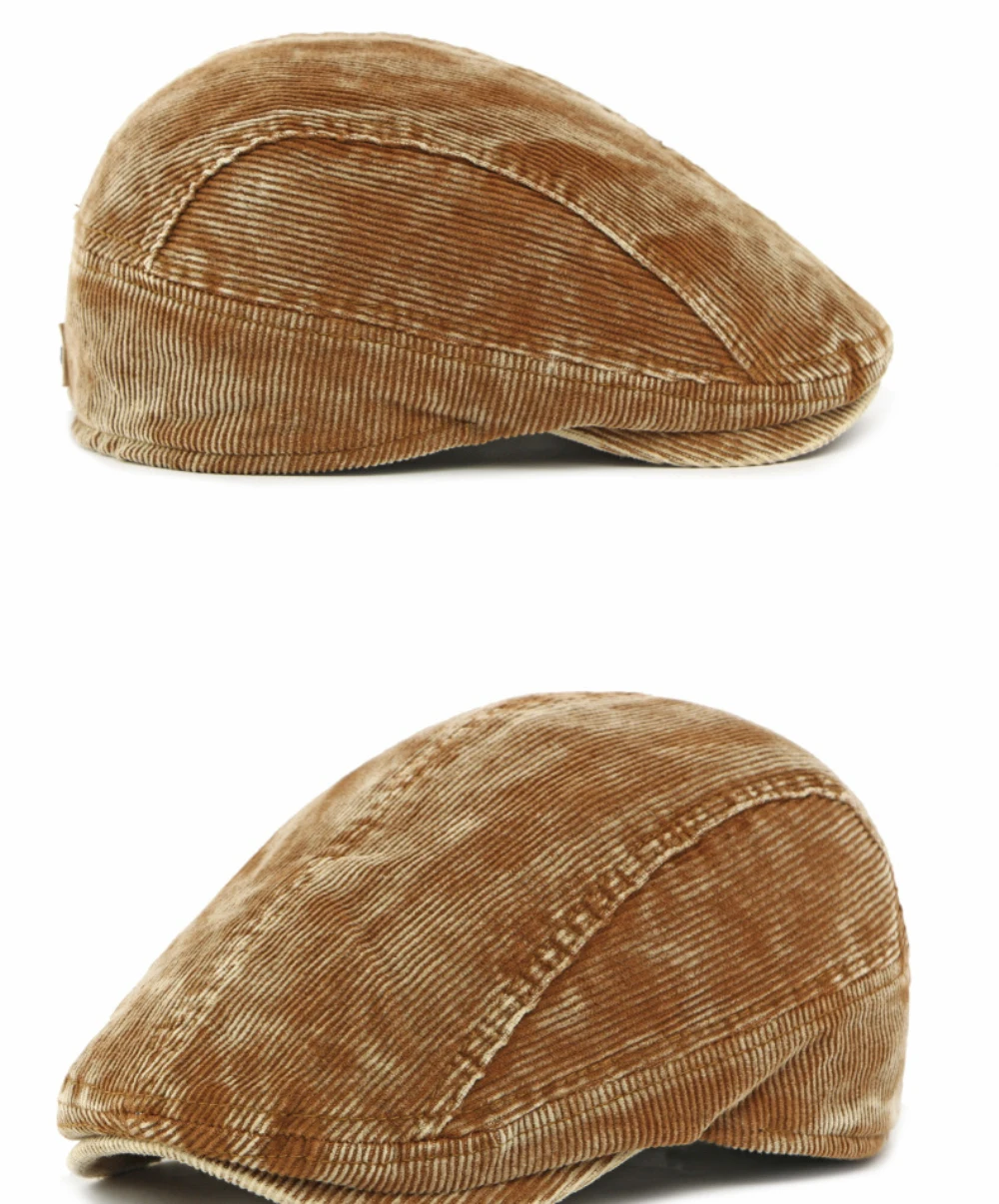 HT4960 Herren Berets Frauen Neue Herbst Winter Hut Retro Künstler Maler Baskenmütze Hut Männlich Weiblich Ivy Flache Kappe Ausgestattet Cord Baskenmütze Kappe – Detail 11
