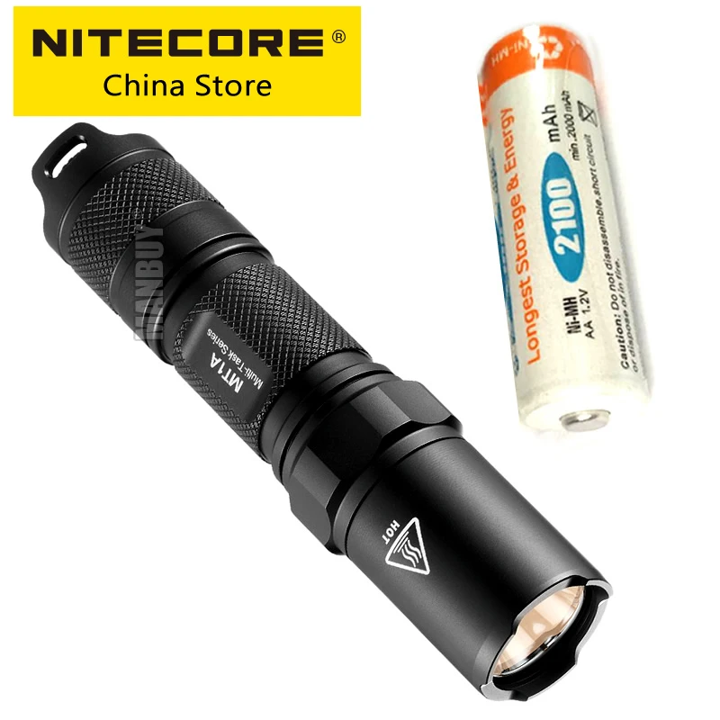 

Authentic NITECORE MT1A Flashlight +2100mAh Rechargeable AA Battery CREE XP-G R5 LED 180 Lumen Mini Outdoor Hiking EDC Torch