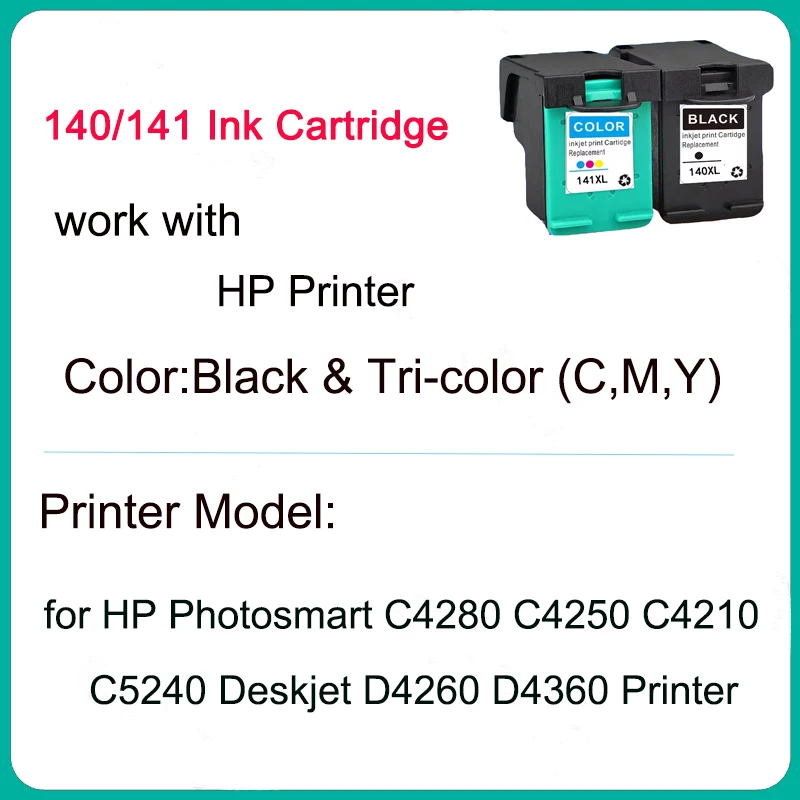 140XL 141XL Ink Cartridge Replacement for HP 140 141 compatible for Photosmart C4583 C4283 C4483 C5283 D5363 140XL 141XL printer supplies,ink cartridge,inkjet ink cartridge