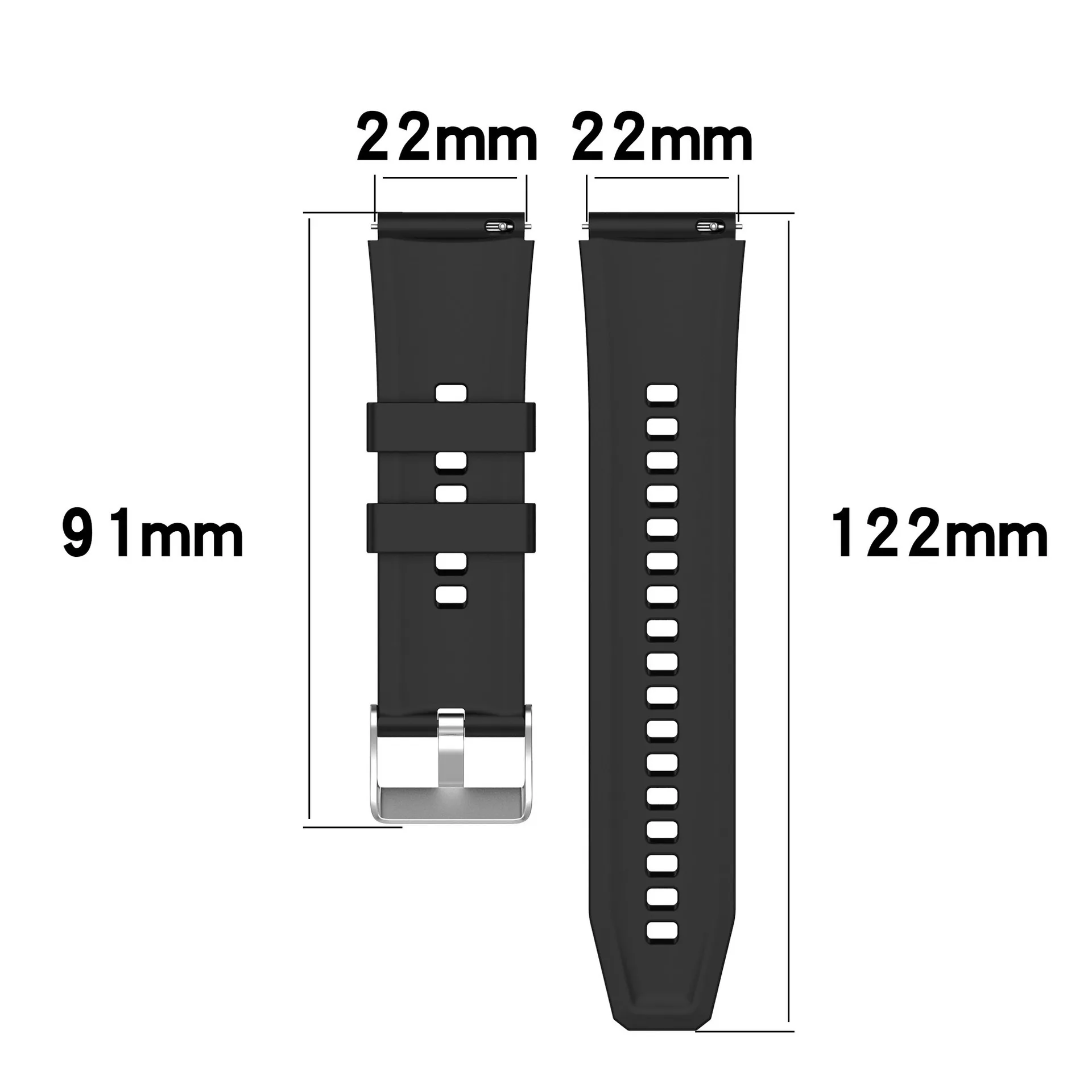 Breathable Silicone Sports Strap for Smart Watch - Soft Replacement Wristband